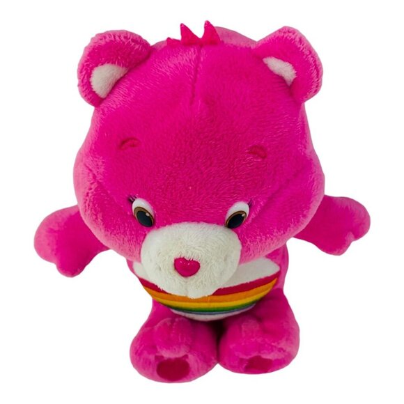Care Bears Cheer Bear Plush Hot Pink Rainbow Stomach 2014 Just Play Soft Toy 10" - Picture 7 of 10